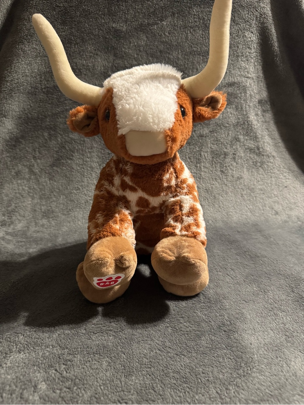 Build A Bear Texas Longhorn Spotted Cow Steer Bull Stuffed Plush Animal